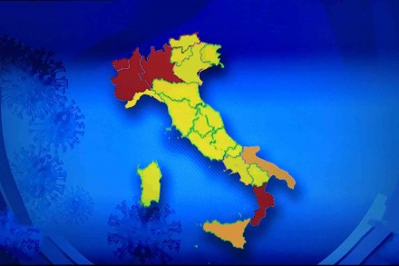 L'Italia divisa in tre aree: gialla, arancione e rossa secondo il livello di rischio Covid